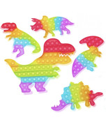 5 Pack Dinosaur Pop Fidget Toys Glow in the Dark Pop for Kids Rainbow Color - $19.79