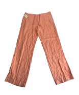Caribbean Mens Size 40 x 34 Orange 100% Linen Drawstring Pants  - £35.02 GBP