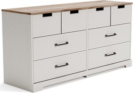 Signature Design By Ashley Vaibryn Contemporary 6 Drawer, White &amp; Wood Grain - £330.67 GBP