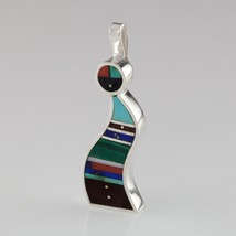 Étonnant Harold Smith Argent Sterling Incrustation Pendentif 51 MM Long - $210.06
