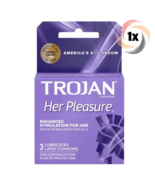 1x Pack Trojan Her Pleasure Lubricated Latex Condoms | 3 Condoms Per Pack - $13.66 CAD