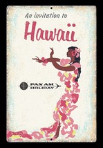 Pan AM Airlines Plane Hawaii Service Retro Wall Décor Metal Sign License... - £12.65 GBP