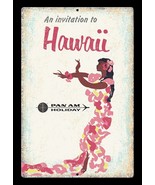 Pan AM Airlines Plane Hawaii Service Retro Wall Décor Metal Sign License... - £12.45 GBP