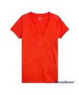 J.Crew Women’s Short Sleeve V- Neck Cotton T-Shirt.Brilliant Sunset.Sz.M... - $19.64
