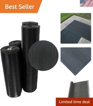 Premium Black Fine Rib Rubber Floor Mats, 3ft x 10ft for Heavy Foot Traffic - $80.49
