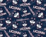 Cotton University of Connecticut UConn Huskies Fabric Print by the Yard ... - $13.95
