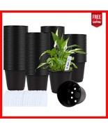 0.5 Gallon Black Plastic Seedling Pots - 110 Pack with Labels and Draina... - $681.15 MXN