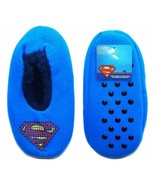 Superman Fuzzy Babba Slipper Socks Size M/L Blue 1 Pair Gripper Bottoms - $15.68 CAD