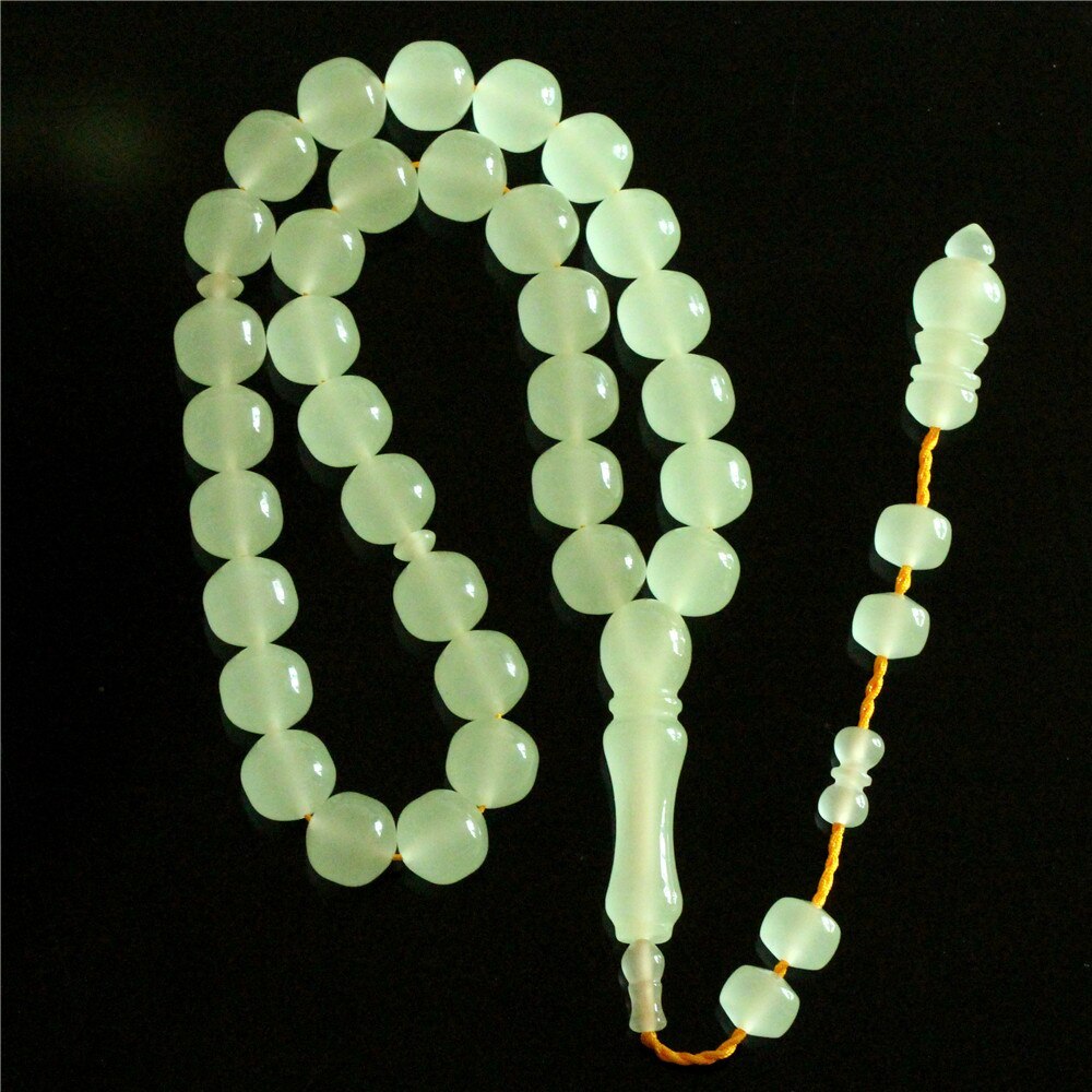 Primary image for muslim rosary tasbeeh misbaha Glow in Dark 12*12mm Resin Amber Rosary Beads 33 I
