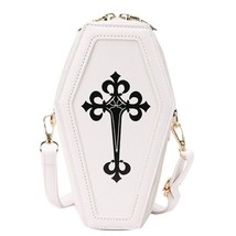 Vampire Coffin Pocketbook White Gothic  Crossbody bag PU Leather - £13.61 GBP