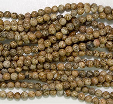 6mm Picture Jasper Round Beads (60 +/- beads per strand) - $3.56