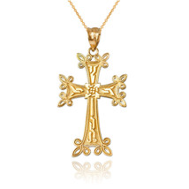 10K Yellow Gold Armenian Reversible Cross Pendant Necklace - $197.83+