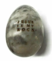 Gray Shades Jesus Is My Rock Decorative Faux Egg Ceramic Home Holiday Decor - £13.74 GBP