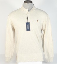 Ralph Lauren Heather Beige Long Sleeve Pima Interlock Polo Pony Shirt  M... - £99.91 GBP