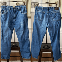 Cabela’s Plaid Flannel Lined Cotton Blue Jeans 36 x 30 - $536.67 MXN
