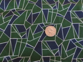 4107. Green &amp; Black Abstract Quilters Showcase Cotton Fabric - 42&quot; X 3/4 Yd. - £5.18 GBP