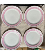 Vintage Gibson Everyday China Dinner Plates Pink Outer Rim Scalloped Pin... - £35.25 GBP