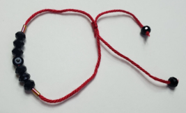 Evil Eye Red String Good Luck Protection Bracelet Kabbalah And Black Onyx - £7.39 GBP