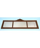 3 Panel Etched Polychrome Wood &amp; Gesso Buffet/Mantle Mirror 46&quot; Antique ... - $814.96 CAD