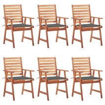  Outdoor Chair Set of 6 Anthracite Solid Acacia wood Standard - $636.99