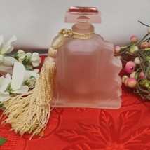 Vintage Silvestri Art Deco Pink Satin Frosted Glass Perfume Bottle - $468.89 MXN