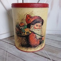  Christmas Tin By Wim Schimmer Victorian Santa W/Bag Of Toys Vintage Red/Tan  - £10.72 GBP
