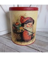  Christmas Tin By Wim Schimmer Victorian Santa W/Bag Of Toys Vintage Red... - £10.48 GBP
