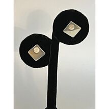 Vintage sterling silver square shape push back earrings - $50.09