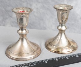 Vintage Pair of Silver Plated Candlestick Holders jds - £39.10 GBP