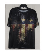  Mens Patriotic T Shirts   Stars &amp; Stripes American Eagle Sparkles Short... - $17.49