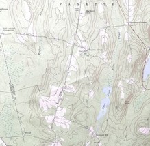 Map Fayette Maine 1966 Topographic Geological Survey 1:24000 27 x 22&quot; TOPO4 - $52.49