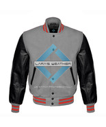 New American Letterman College Varsity Jacket &amp; Real Black Leather Sleev... - $135.38 CAD