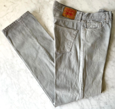 Levi&#39;s Original 501 Button Fly Denim Grey 0694 Jeans Mens W34 x L34 Made... - $47.45