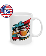 Retro Coffee Mug Ceramic Coffee Cup Cute Design Vintage Style Coffee Lover - $14.99