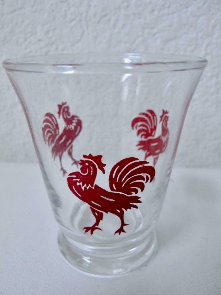 Vintage 1950’s Red Rooster Chanticleer Double Shot / Juice Glass EXC - $9.99