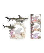 Great White Shark Family Swimming By Sea Coral Reef With 3D LED Light Fi... - $693.40 MXN