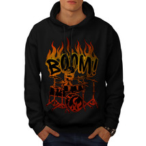 Skeleton Drummer Sweatshirt Hoody Playing Music Men Hoodie - £16.53 GBP