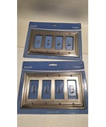 2 Brainerd Simple Step Quad GFCI Rocker Decorator Wall Plate Satin Nickel - $295.08 MXN