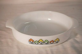 Fire King 429 Summerfield Flowers Round Deep Cake Pan Dish 9&quot; Anchor Hocking MCM - £32.14 GBP