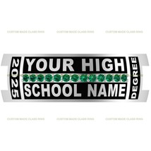 Silver 925 High School Class Band 10 mm Men&#39;s Class Band Solo Varsity Collection - £112.79 GBP