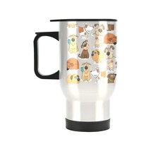 Insulated Stainless Steel Travel Mug - Commuters Cup - Pups  (14 oz) - £11.77 GBP