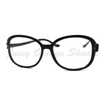 Womens Clear Lens Fashion Glasses Round Frame with Ribbon - £7.99 GBP