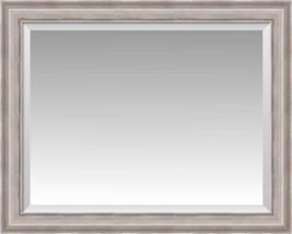Custom Luxury Beveled Wide Wall Mirror Weathered White Distressed Frame - £294.28 GBP+