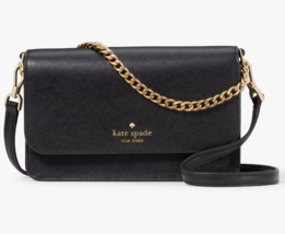 Kate Spade Madison Flap Crossbody Bag Black Leather Chain Purse KC586 NWT $299 - £71.43 GBP
