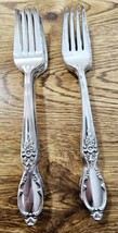 WM Rogers &amp; Son IS VICTORIAN ROSE 1954 Silverware 11 Salad Forks Silverp... - $22.44