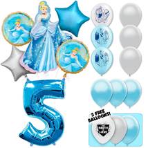 Cinderella Deluxe Balloon Bouquet - Blue Number 5 - £26.36 GBP