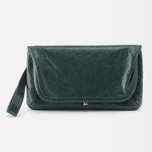 HOBO LAUREN CLUTCH LEATHER WRISTLET WALLET  Sage Henna Luxury Leather, NWT - £100.55 GBP