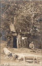 RPPC Elm Grove West Virginia Handsome Man Zogg Family Hidden Fort Postcard W4 - £29.53 GBP
