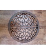 Vintage Round Floor Wall Grate Heat Vent Register Cover Salvage 15 3/8&quot; #1 - £140.71 GBP