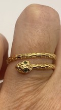 Vintage Snake Gold Filled adjustable Ring - £35.65 GBP
